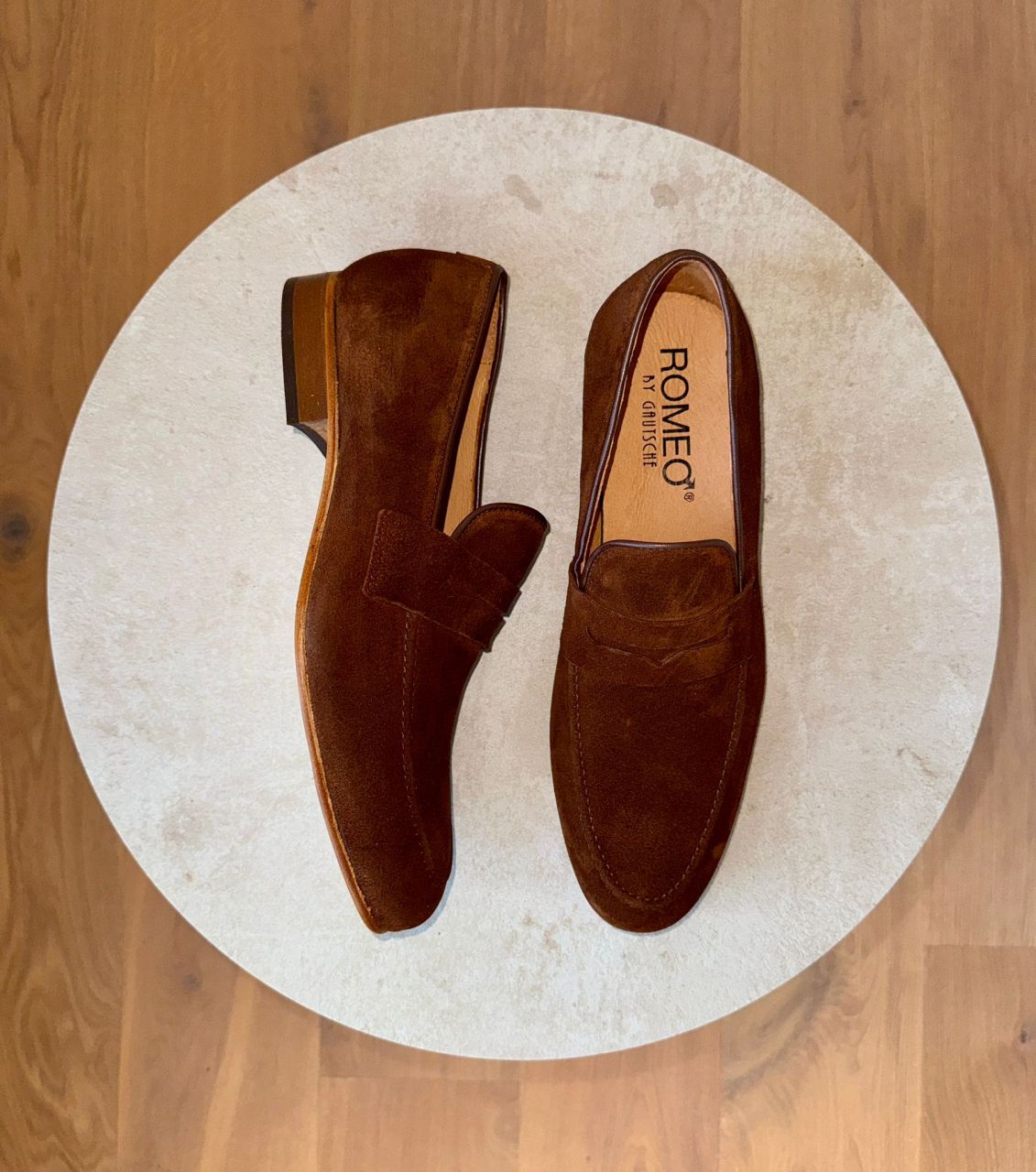 458 cognac Wildleder - Slipper - Penny Loafer Herrenschuhe