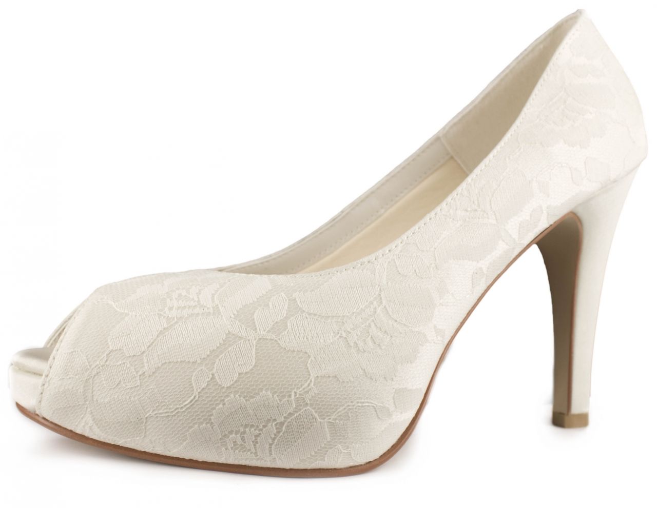 Peeptoe mit Plateau 715 ivory-cream Spitze