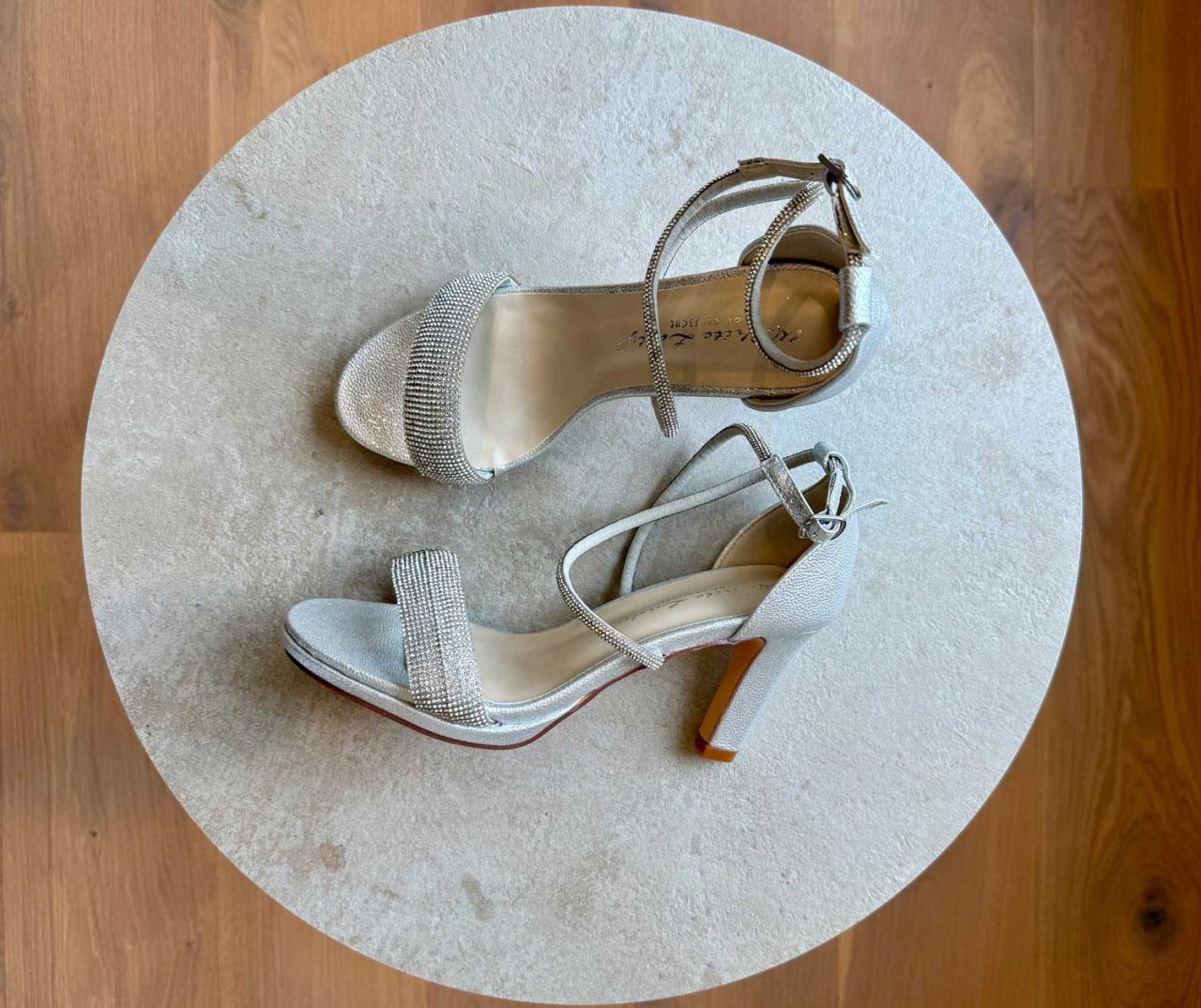 740 silberglanz - Sandalette mit Strasssteinen