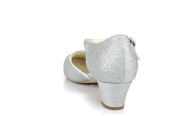 850 silber Glitter - White Lady D'orsay Pumps